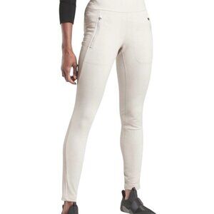 Athleta Peak Hybrid Fleece tights leggings birch gray women’s L hiking camping